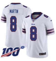 Men's Nike Buffalo Bills #8 Sam Martin White Stitched NFL 100th Season Vapor Limited Jersey