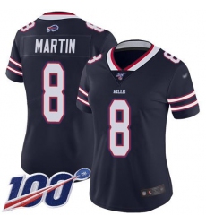 Women's Nike Buffalo Bills #8 Sam Martin Navy Stitched NFL Limited Inverted Legend 100th Season Jersey