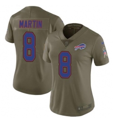 Women's Nike Buffalo Bills #8 Sam Martin Olive Stitched NFL Limited 2017 Salute To Service Jersey