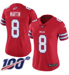 Women's Nike Buffalo Bills #8 Sam Martin Red Stitched NFL Limited Rush 100th Season Jersey