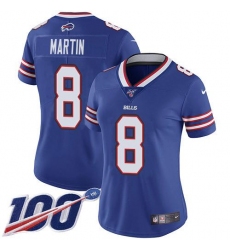 Women's Nike Buffalo Bills #8 Sam Martin Royal Blue Team Color Stitched NFL 100th Season Vapor Untouchable Limited Jersey