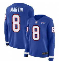 Women's Nike Buffalo Bills #8 Sam Martin Royal Blue Team Color Stitched NFL Limited Therma Long Sleeve Jersey