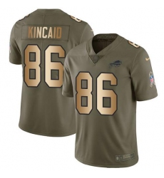 Men's Nike Buffalo Bills #86 Dalton Kincaid Olive Gold Stitched NFL Limited 2017 Salute To Service Jersey