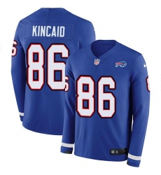 Men's Nike Buffalo Bills #86 Dalton Kincaid Royal Blue Team Color Stitched NFL Limited Therma Long Sleeve Jersey