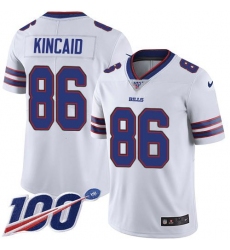 Men's Nike Buffalo Bills #86 Dalton Kincaid White Stitched NFL 100th Season Vapor Limited Jersey