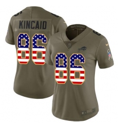 Women's Nike Buffalo Bills #86 Dalton Kincaid Olive USA Flag Stitched NFL Limited 2017 Salute To Service Jersey