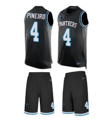 Men's Nike Carolina Panthers #4 Eddy Pineiro Black Team Color Stitched NFL Limited Tank Top Suit Jersey