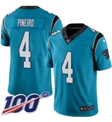 Men's Nike Carolina Panthers #4 Eddy Pineiro Blue Alternate Stitched NFL 100th Season Vapor Untouchable Limited Jersey