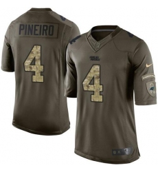 Men's Nike Carolina Panthers #4 Eddy Pineiro Green Stitched NFL Limited 2015 Salute To Service Jersey