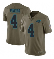 Men's Nike Carolina Panthers #4 Eddy Pineiro Olive Stitched NFL Limited 2017 Salute To Service Jersey