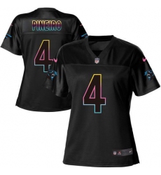 Women's Nike Carolina Panthers #4 Eddy Pineiro Black NFL Fashion Game Jersey