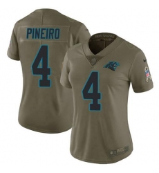 Women's Nike Carolina Panthers #4 Eddy Pineiro Olive Stitched NFL Limited 2017 Salute To Service Jersey