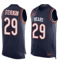 Men's Nike Chicago Bears #29 Tyrique Stevenson Navy Blue Team Color Stitched NFL Limited Tank Top Jersey