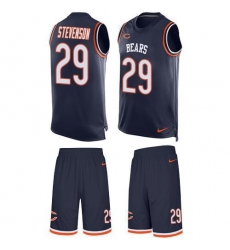 Men's Nike Chicago Bears #29 Tyrique Stevenson Navy Blue Team Color Stitched NFL Limited Tank Top Suit Jersey