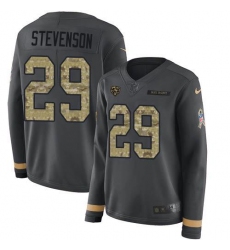 Women's Nike Chicago Bears #29 Tyrique Stevenson Anthracite Salute To Service Stitched NFL Limited Therma Long Sleeve Jersey