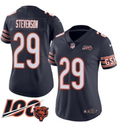 Women's Nike Chicago Bears #29 Tyrique Stevenson Navy Blue Team Color Stitched NFL 100th Season Vapor Untouchable Limited Jersey