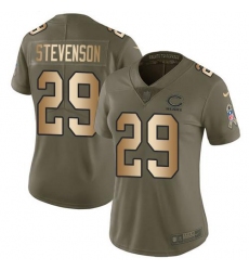 Women's Nike Chicago Bears #29 Tyrique Stevenson Olive Gold Stitched NFL Limited 2017 Salute To Service Jersey