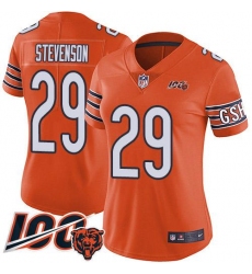 Women's Nike Chicago Bears #29 Tyrique Stevenson Orange Stitched NFL Limited Rush 100th Season Jersey