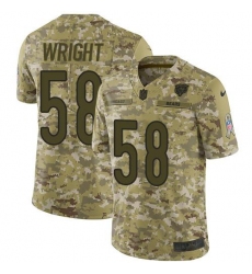 Men's Nike Chicago Bears #58 Darnell Wright Camo Stitched NFL Limited 2018 Salute To Service Jersey