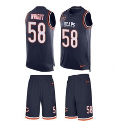 Men's Nike Chicago Bears #58 Darnell Wright Navy Blue Team Color Stitched NFL Limited Tank Top Suit Jersey