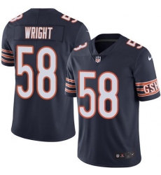 Men's Nike Chicago Bears #58 Darnell Wright Navy Blue Team Color Stitched NFL Vapor Untouchable Limited Jersey