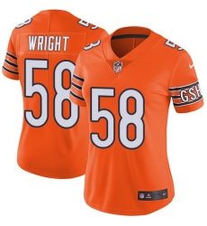 Women's Nike Chicago Bears #58 Darnell Wright Orange Stitched NFL Limited Rush Jersey