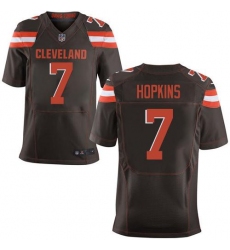 Men's Nike Cleveland Browns #7 Dustin Hopkins Brown Team Color Stitched NFL Vapor Untouchable Elite Jersey