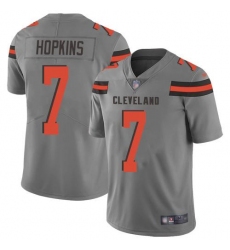 Men's Nike Cleveland Browns #7 Dustin Hopkins Gray Stitched NFL Limited Inverted Legend Jersey