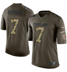 Men's Nike Cleveland Browns #7 Dustin Hopkins Green Stitched NFL Limited 2015 Salute To Service Jersey