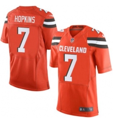 Men's Nike Cleveland Browns #7 Dustin Hopkins Orange Alternate Stitched NFL New Elite Jersey