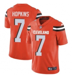 Men's Nike Cleveland Browns #7 Dustin Hopkins Orange Alternate Stitched NFL Vapor Untouchable Limited Jersey