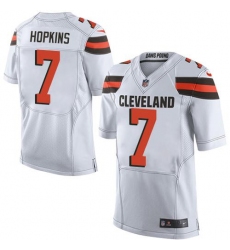 Men's Nike Cleveland Browns #7 Dustin Hopkins White Stitched NFL New Elite Jersey