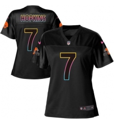 Women's Nike Cleveland Browns #7 Dustin Hopkins Black NFL Fashion Game Jersey