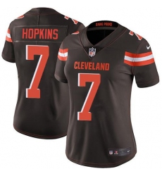 Women's Nike Cleveland Browns #7 Dustin Hopkins Brown Team Color Stitched NFL Vapor Untouchable Limited Jersey