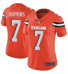 Women's Nike Cleveland Browns #7 Dustin Hopkins Orange Alternate Stitched NFL Vapor Untouchable Limited Jersey