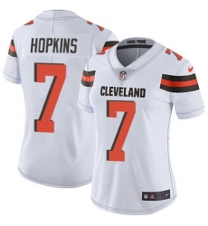 Women's Nike Cleveland Browns #7 Dustin Hopkins White Stitched NFL Vapor Untouchable Limited Jersey