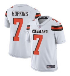 Youth Nike Cleveland Browns #7 Dustin Hopkins White Stitched NFL Vapor Untouchable Limited Jersey