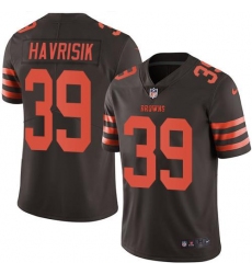 Men's Nike Cleveland Browns #39 Lucas Havrisik Brown Stitched NFL Limited Rush Jersey