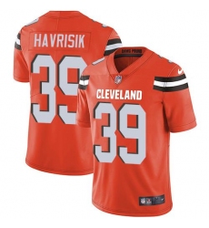 Men's Nike Cleveland Browns #39 Lucas Havrisik Orange Alternate Stitched NFL Vapor Untouchable Limited Jersey