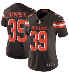 Women's Nike Cleveland Browns #39 Lucas Havrisik Brown Team Color Stitched NFL Vapor Untouchable Limited Jersey