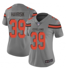 Women's Nike Cleveland Browns #39 Lucas Havrisik Gray Stitched NFL Limited Inverted Legend Jersey