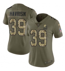 Women's Nike Cleveland Browns #39 Lucas Havrisik Olive Camo Stitched NFL Limited 2017 Salute To Service Jersey