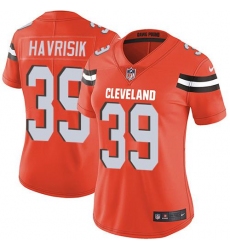 Women's Nike Cleveland Browns #39 Lucas Havrisik Orange Alternate Stitched NFL Vapor Untouchable Limited Jersey