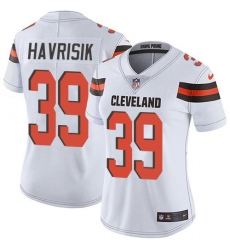 Women's Nike Cleveland Browns #39 Lucas Havrisik White Stitched NFL Vapor Untouchable Limited Jersey