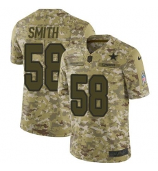 Men's Nike Dallas Cowboys #58 Mazi Smith Camo Stitched NFL Limited 2018 Salute To Service Jersey