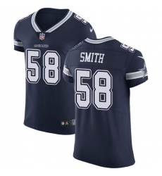 Men's Nike Dallas Cowboys #58 Mazi Smith Navy Blue Team Color Stitched NFL Vapor Untouchable Elite Jersey