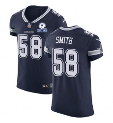 Men's Nike Dallas Cowboys #58 Mazi Smith Navy Blue Team Color Stitched With Established In 1960 Patch NFL Vapor Untouchable Elite Jersey