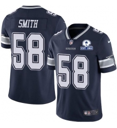 Men's Nike Dallas Cowboys #58 Mazi Smith Navy Blue Team Color Stitched With Established In 1960 Patch NFL Vapor Untouchable Limited Jersey