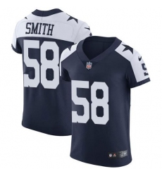 Men's Nike Dallas Cowboys #58 Mazi Smith Navy Blue Thanksgiving Stitched NFL Vapor Untouchable Throwback Elite Jersey