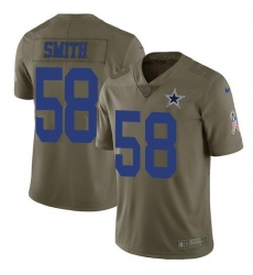 Men's Nike Dallas Cowboys #58 Mazi Smith Olive Stitched NFL Limited 2017 Salute To Service Jersey